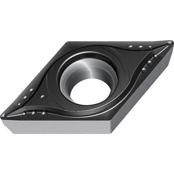 Walter - DCMT32.50.5 MM4 Grade WSM30S Carbide Turning Insert - TiALN/Al2O3 Finish, 55° Diamond, 3/8" Inscr Circle, 5/32" Thick, 0.008" Corner Radius - Eagle Tool & Supply