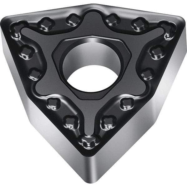 Walter - WNMG434 MM5 Grade WSM30S Carbide Turning Insert - TiALN/Al2O3 Finish, 80° Trigon, 1/2" Inscr Circle, 3/16" Thick, 0.063" Corner Radius - Eagle Tool & Supply