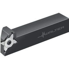 Walter - G3011, External, Right Hand, 6mm Max Depth of Cut, 1 to 3.25mm Groove Width, Indexable Grooving Tool Holder - MX22 Insert Compatibility, 12mm Shank Height, 12mm Shank Width, 120mm OAL, Through Coolant - Eagle Tool & Supply