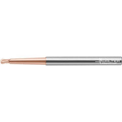Walter-Prototyp - 1mm Diam, 0.8mm LOC, 2 Flute Solid Carbide Ball End Mill - AlTiN Finish, Single End, 57mm OAL, 6mm Shank Diam, Spiral Flute - Eagle Tool & Supply