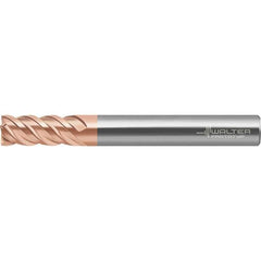 Walter-Prototyp - 4mm, 11mm LOC, 6mm Shank Diam, 57mm OAL, 3 Flute, Solid Carbide Square End Mill - TiAlSiN Finish, Spiral Flute, 50° Helix, Right Hand Cut, Right Hand Flute, Series MC388 - Eagle Tool & Supply