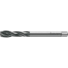 Walter-Prototyp - M16x2.00 Metric 4 Flute 6HX Semi-Bottoming Spiral Flute Tap - High Speed Steel, TiCN Finish, 110mm OAL, Right Hand Flute, Right Hand Thread, Series TC121 - Eagle Tool & Supply