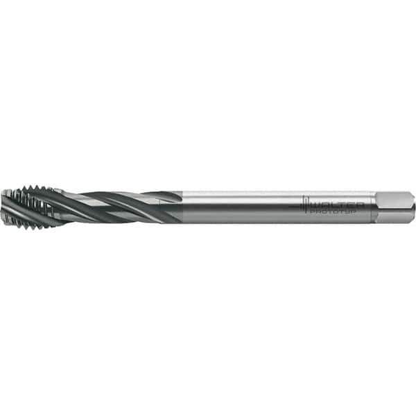 Walter-Prototyp - M16x2.00 Metric 4 Flute 6HX Semi-Bottoming Spiral Flute Tap - High Speed Steel, TiAlN Finish, 110mm OAL, Right Hand Flute, Right Hand Thread, Series TC121 - Eagle Tool & Supply