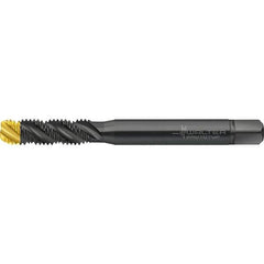 Walter-Prototyp - M10x1.50 Metric 3 Flute 6HX Semi-Bottoming Spiral Flute Tap - High Speed Steel, TiN Finish, 100mm OAL, Right Hand Flute, Right Hand Thread, Series TC120 - Eagle Tool & Supply