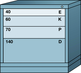 Table-Standard Cabinet - 4 Drawers - 30 x 28-1/4 x 30-1/8" - Multiple Drawer Access - Eagle Tool & Supply