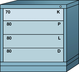 Table-Standard Cabinet - 4 Drawers - 30 x 28-1/4 x 30-1/8" - Single Drawer Access - Eagle Tool & Supply