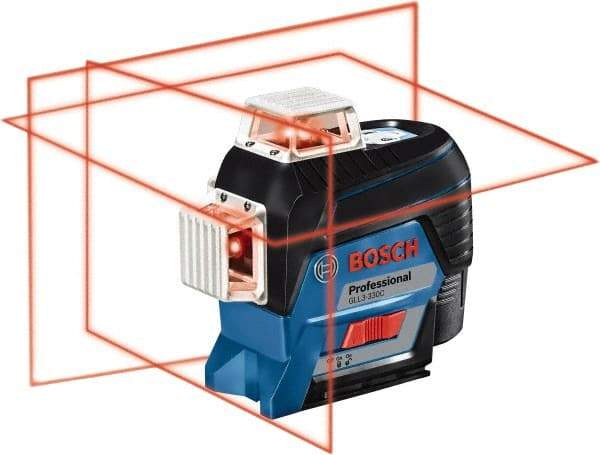 Bosch - 3 Beam 200' Max Range Self Leveling Line Laser - 3/32" at 30' Accuracy, Battery Included - Eagle Tool & Supply