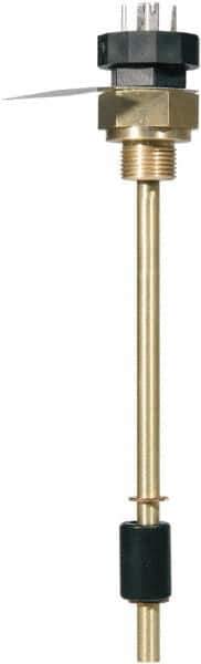 Barksdale - 176°F Normally Open, Liquid Level & Temperature Switch - 8.66" Level Normally Closed, 1" NPT Male, DIN 43650 Plug - Eagle Tool & Supply