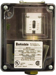 Barksdale - 80 to 1,500 psi Adjustable Range, 7,500 Max psi, Sealed Piston Pressure Switch - 1/4 NPT Female, Screw Terminals, SPDT Contact, 316SS Wetted Parts, 2% Repeatability - Eagle Tool & Supply