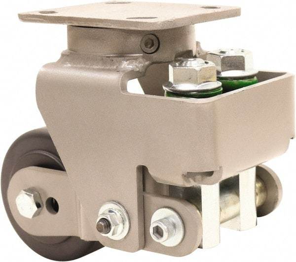 Hamilton - 4" Diam x 2" Wide, Impact-Resistant Cast Nylon Swivel Caster - 1,600 Lb Capacity, Top Plate Mount, 4" x 5" Plate, Sealed Precision Ball Bearing Bearing - Eagle Tool & Supply