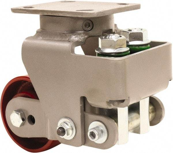 Hamilton - 4" Diam x 2" Wide, Cast Iron Swivel Caster - 1,000 Lb Capacity, Top Plate Mount, 4" x 5" Plate, Sealed Precision Ball Bearing Bearing - Eagle Tool & Supply