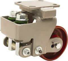 Hamilton - 5" Diam x 2" Wide, Cast Iron Rigid Caster - 1,300 Lb Capacity, Top Plate Mount, 4" x 4-1/2" Plate, Sealed Precision Ball Bearing Bearing - Eagle Tool & Supply