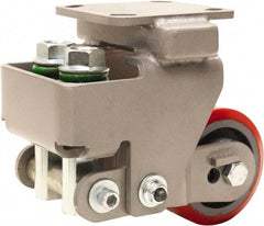 Hamilton - 4" Diam x 2" Wide, Polyurethane Mold on to Cast Iron Center Rigid Caster - 900 Lb Capacity, Top Plate Mount, 4" x 4-1/2" Plate, Sealed Precision Ball Bearing Bearing - Eagle Tool & Supply