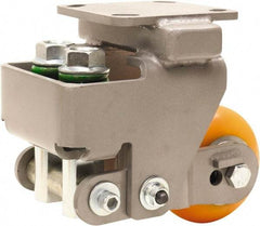Hamilton - 4" Diam x 2" Wide, Polyurethane Mold on to Cast Iron Center Rigid Caster - 450 Lb Capacity, Top Plate Mount, 4" x 4-1/2" Plate, Sealed Precision Ball Bearing Bearing - Eagle Tool & Supply