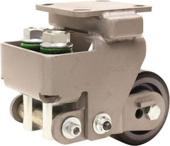 Hamilton - 4" Diam x 2" Wide, Polyurethane Mold on to Cast Iron Center Rigid Caster - 750 Lb Capacity, Top Plate Mount, 4" x 4-1/2" Plate, Sealed Precision Ball Bearing Bearing - Eagle Tool & Supply