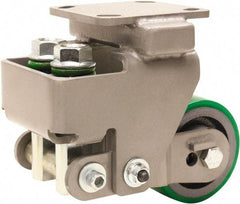 Hamilton - 4" Diam x 2" Wide, Polyurethane Mold on to Cast Iron Center Rigid Caster - 450 Lb Capacity, Top Plate Mount, 4-1/2" x 6-1/2" Plate, Sealed Precision Ball Bearing Bearing - Eagle Tool & Supply