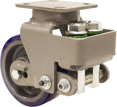 Hamilton - 6" Diam x 2" Wide, Polyurethane Mold on to Cast Iron Center Swivel Caster - 960 Lb Capacity, Top Plate Mount, 4" x 5" Plate, Sealed Precision Ball Bearing Bearing - Eagle Tool & Supply