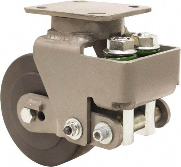 Hamilton - 6" Diam x 2" Wide, Impact-Resistant Cast Nylon Swivel Caster - 1,645 Lb Capacity, Top Plate Mount, 4" x 5" Plate, Sealed Precision Ball Bearing Bearing - Eagle Tool & Supply