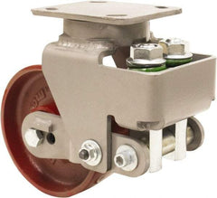 Hamilton - 6" Diam x 2" Wide, Cast Iron Swivel Caster - 1,315 Lb Capacity, Top Plate Mount, 4" x 5" Plate, Sealed Precision Ball Bearing Bearing - Eagle Tool & Supply