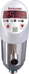 Barksdale - 9,000 Max psi, ±0.5% Accuracy, 1/4" NPT (Male) Connection Electronic Pressure Switch with Display - PNP Switch Output Signal, M12 Wetted Parts, 1/4" Thread, -13 to 212°F, 32 Volts - Eagle Tool & Supply