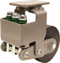 Hamilton - 8" Diam x 3" Wide, Impact-Resistant Cast Nylon Swivel Caster - 3,145 Lb Capacity, Top Plate Mount, 4-1/2" x 6-1/2" Plate, Sealed Precision Ball Bearing Bearing - Eagle Tool & Supply