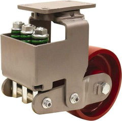 Hamilton - 8" Diam x 3" Wide, Cast Iron Swivel Caster - 2,600 Lb Capacity, Top Plate Mount, 4-1/2" x 6-1/2" Plate, Sealed Precision Ball Bearing Bearing - Eagle Tool & Supply