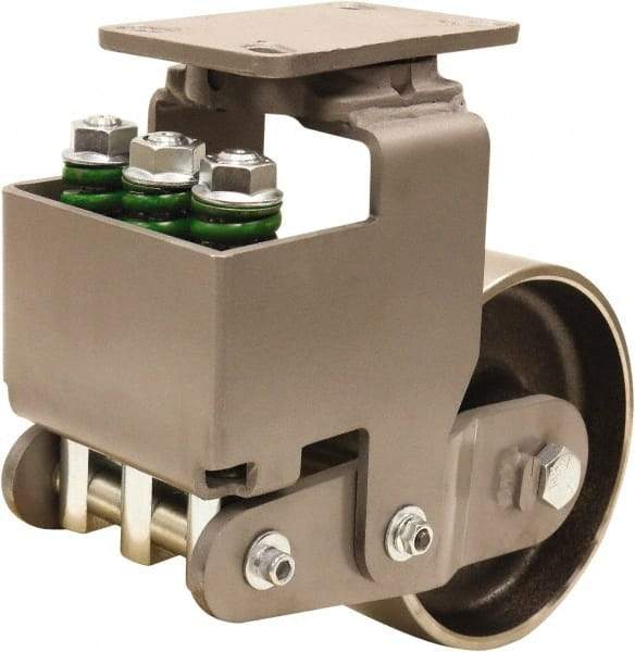 Hamilton - 8" Diam x 3" Wide, Drop Forged Steel Swivel Caster - 3,145 Lb Capacity, Top Plate Mount, 4-1/2" x 6-1/2" Plate, Sealed Precision Ball Bearing Bearing - Eagle Tool & Supply