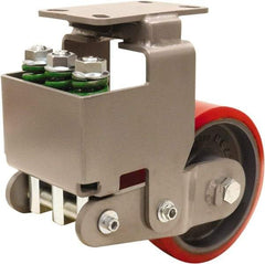 Hamilton - 8" Diam x 3" Wide, Polyurethane Mold on to Cast Iron Center Rigid Caster - 2,500 Lb Capacity, Top Plate Mount, 4-1/2" x 6-1/2" Plate, Sealed Precision Ball Bearing Bearing - Eagle Tool & Supply