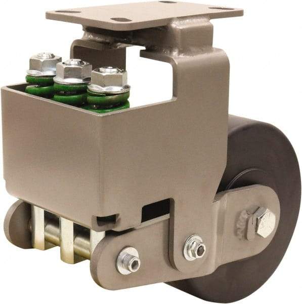 Hamilton - 8" Diam x 3" Wide, Impact-Resistant Cast Nylon Rigid Caster - 3,145 Lb Capacity, Top Plate Mount, 4-1/2" x 6-1/2" Plate, Sealed Precision Ball Bearing Bearing - Eagle Tool & Supply