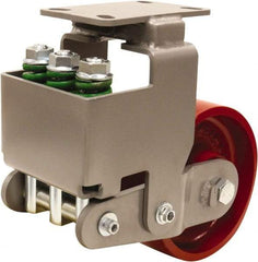 Hamilton - 8" Diam x 3" Wide, Cast Iron Rigid Caster - 2,600 Lb Capacity, Top Plate Mount, 4-1/2" x 6-1/2" Plate, Sealed Precision Ball Bearing Bearing - Eagle Tool & Supply