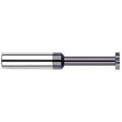 Woodruff Keyseat Cutter: 0.5″ Cut Dia, 0.04″ Cut Width, 1/2″ Shank Dia, Straight Tooth 3″ OAL, 8 Teeth, Solid Carbide, AlTiN Finish