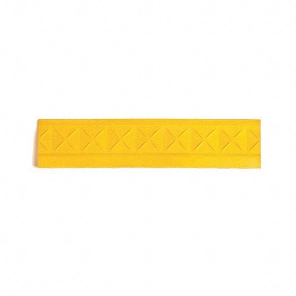 Ergo Advantage - 18" Long x 4" Wide x 1" Thick, Anti-Fatigue Modular Matting Anti-Fatigue Flooring - Female, 1 Interlocking Side, Yellow, For Dry Areas - Eagle Tool & Supply
