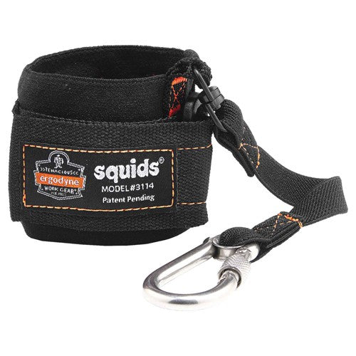 3114 Black Pull-On Wrist Lanyard With Carabiner-3Lbs - Eagle Tool & Supply