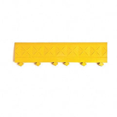 Ergo Advantage - 18" Long x 4" Wide x 1" Thick, Anti-Fatigue Modular Matting Anti-Fatigue Flooring - Male, 1 Interlocking Side, Yellow, For Dry Areas - Eagle Tool & Supply