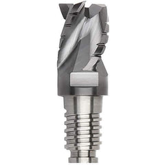 Kennametal - 3/4" Diam, 9/16" LOC, 3 Flute, 0.015" Corner Radius End Mill Head - Solid Carbide, AlTiN Finish, Duo-Lock 20 Connection, Spiral Flute, 35° Helix, Centercutting - Eagle Tool & Supply