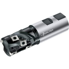 Walter - 25mm Cut Diam, 32mm Max Depth of Cut, 25mm Shank Diam, 100mm OAL, Indexable Square Shoulder End Mill - Weldon Shank, 0° Lead Angle, Through Coolant, Series F5038-W - Eagle Tool & Supply