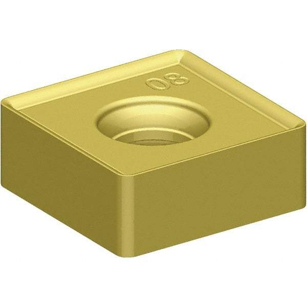 Kennametal - SNHJ442 Grade KC725M Carbide Milling Insert - TiN Finish, 4.52mm Thick, 1/2" Inscribed Circle, 0.8mm Corner Radius - Eagle Tool & Supply