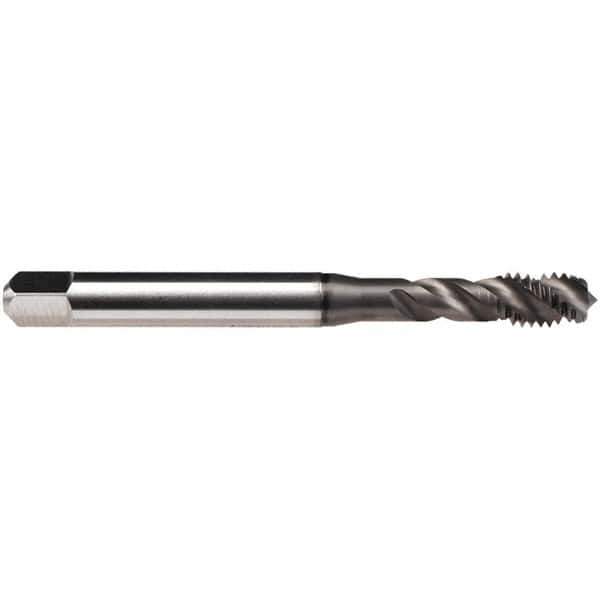 Emuge - #8-32 UNC, 4 Flute, 45° Helix, Bottoming Chamfer, GLT-1 Finish, High Speed Steel Spiral Flute STI Tap - Right Hand Flute, 2.48" OAL, 0.168" Shank Diam, 0.512" Thread Length, 3B Class of Fit, Series Enorm Z/E - Exact Industrial Supply