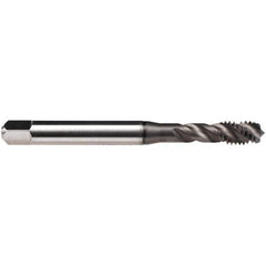 Emuge - #8-32 UNC, 4 Flute, 45° Helix, Bottoming Chamfer, GLT-1 Finish, High Speed Steel Spiral Flute STI Tap - Right Hand Flute, 2.48" OAL, 0.168" Shank Diam, 0.512" Thread Length, 3B Class of Fit, Series Enorm Z/E - Exact Industrial Supply