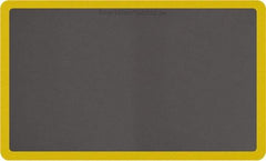Smart Step - 5' Long x 3' Wide, Dry Environment, Anti-Fatigue Matting - Gray with Yellow Borders, Urethane with Urethane Sponge Base, Beveled on All 4 Sides - Eagle Tool & Supply