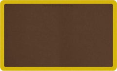 Smart Step - 5' Long x 3' Wide, Dry Environment, Anti-Fatigue Matting - Brown with Yellow Borders, Urethane with Urethane Sponge Base, Beveled on All 4 Sides - Eagle Tool & Supply