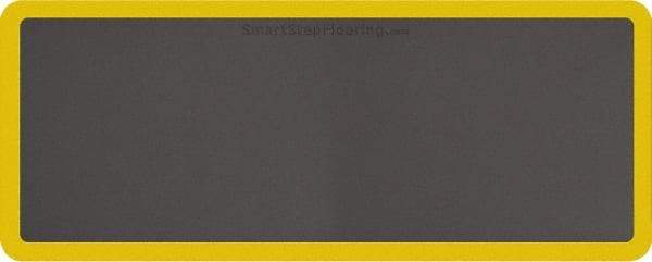 Smart Step - 5' Long x 2' Wide, Dry Environment, Anti-Fatigue Matting - Gray with Yellow Borders, Urethane with Urethane Sponge Base, Beveled on All 4 Sides - Eagle Tool & Supply