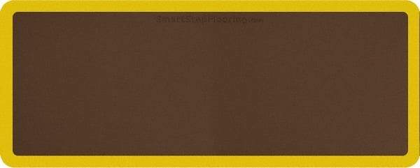 Smart Step - 5' Long x 2' Wide, Dry Environment, Anti-Fatigue Matting - Brown with Yellow Borders, Urethane with Urethane Sponge Base, Beveled on All 4 Sides - Eagle Tool & Supply