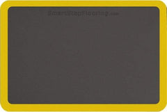 Smart Step - 3' Long x 2' Wide, Dry Environment, Anti-Fatigue Matting - Gray with Yellow Borders, Urethane with Urethane Sponge Base, Beveled on All 4 Sides - Eagle Tool & Supply