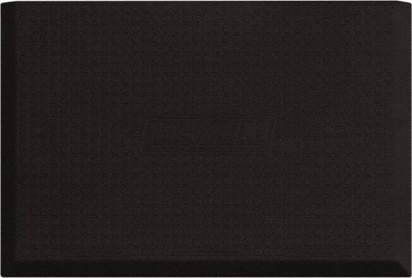 Smart Step - 3' Long x 2' Wide, Dry Environment, Anti-Fatigue Matting - Black, Urethane with Urethane Sponge Base, Beveled on 3 Sides - Eagle Tool & Supply
