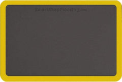 Smart Step - 3' Long x 2' Wide, Dry Environment, Anti-Fatigue Matting - Gray with Yellow Borders, Urethane with Urethane Sponge Base, Beveled on All 4 Sides - Eagle Tool & Supply