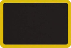 Smart Step - 3' Long x 2' Wide, Dry Environment, Anti-Fatigue Matting - Black with Yellow Borders, Urethane with Urethane Sponge Base, Beveled on All 4 Sides - Eagle Tool & Supply