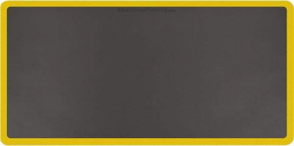 Smart Step - 6' Long x 3' Wide, Dry Environment, Anti-Fatigue Matting - Gray with Yellow Borders, Urethane with Urethane Sponge Base, Beveled on All 4 Sides - Eagle Tool & Supply