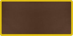 Smart Step - 6' Long x 3' Wide, Dry Environment, Anti-Fatigue Matting - Brown with Yellow Borders, Urethane with Urethane Sponge Base, Beveled on All 4 Sides - Eagle Tool & Supply