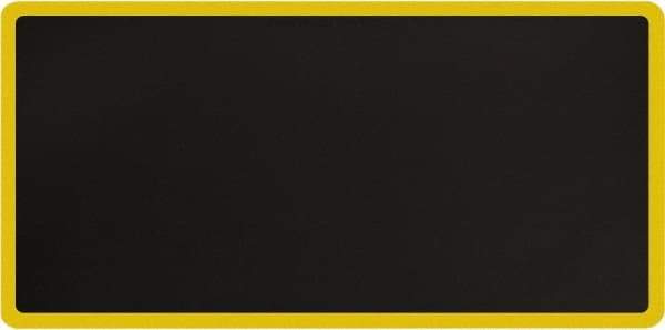 Smart Step - 6' Long x 3' Wide, Dry Environment, Anti-Fatigue Matting - Black with Yellow Borders, Urethane with Urethane Sponge Base, Beveled on All 4 Sides - Eagle Tool & Supply